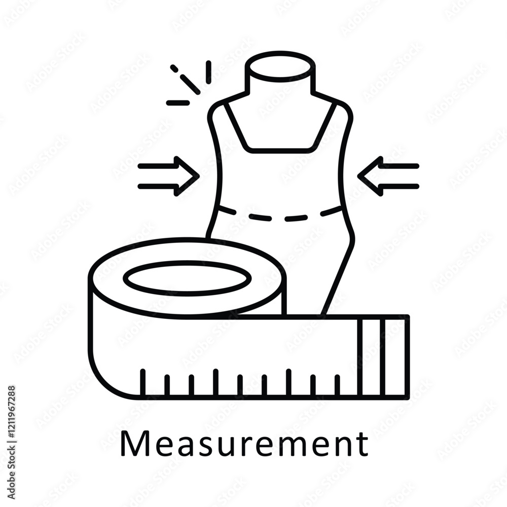 Poster measurement vector outline icon style. eps 10 file.