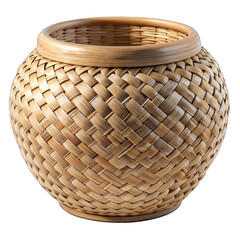 Elegant Woven Rattan Basket Natural Brown Home Decor art pot item room craft light image round shape