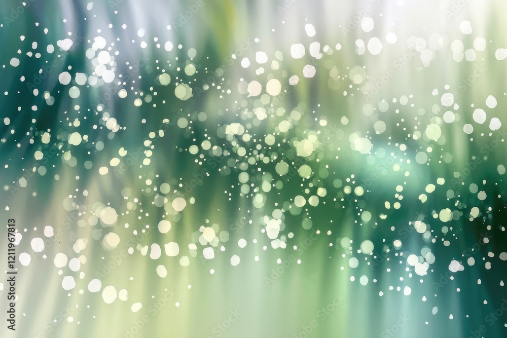 Poster Abstract green background with bokeh effect, soft light, and blurry texture.
