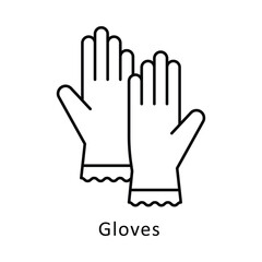 Gloves vector outline icon style. Eps 10 File. 