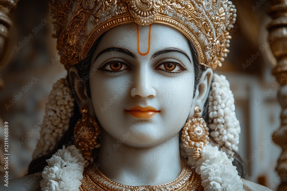Poster a detailed view of a female statue, ideal for use in editorial or decorative contexts