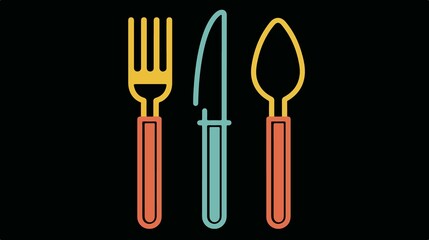 Grill Cutlery Isolated Icon Vector Illustration Design
