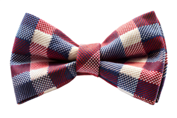 Red, White, and Blue Plaid Bow Tie