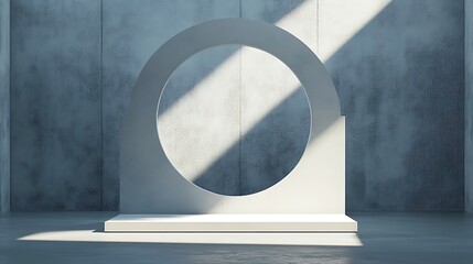 The solitary model of an empty circular shop sign concept