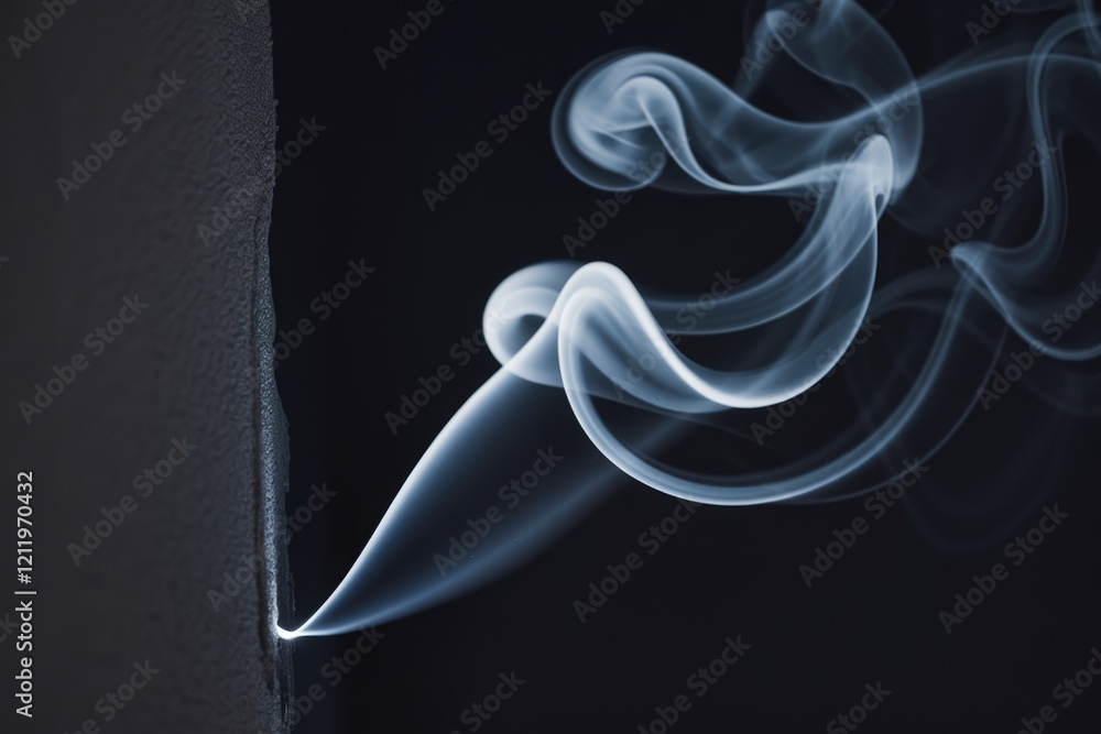Poster abstract image of ethereal smoke swirling and rising from a dark surface.
