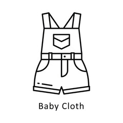 Baby Cloth vector outline icon style. Eps 10 File. 
