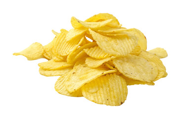 potato chips isolated on white