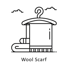 Wool Scarf vector outline icon style. Eps 10 File. 