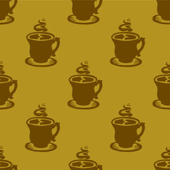 Coffee and Cafe pattern background. Vintage Coffee Doodle Pattern background. cafe pattern background. Cafe Themed Coffee Bean Pattern background.