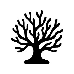 Black Silhouette Tree on White