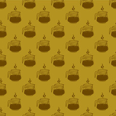 Coffee and Cafe pattern background. Vintage Coffee Doodle Pattern background. cafe pattern background. Cafe Themed Coffee Bean Pattern background.