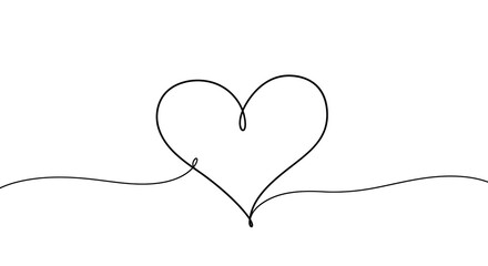 A minimalist line drawing of a heart.