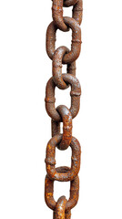 Obraz premium Rusty Metal Chain Isolated on Transparent Background