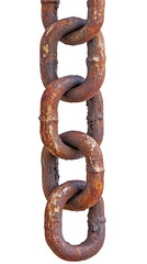 Obraz premium Rusty Metal Chain Isolated on Transparent Background