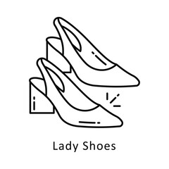 Lady shoes vector outline icon style. Eps 10 File. 