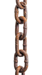 Obraz premium Rusty Metal Chain Isolated on Transparent Background