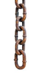 Fototapeta premium Rusty Metal Chain Isolated on Transparent Background