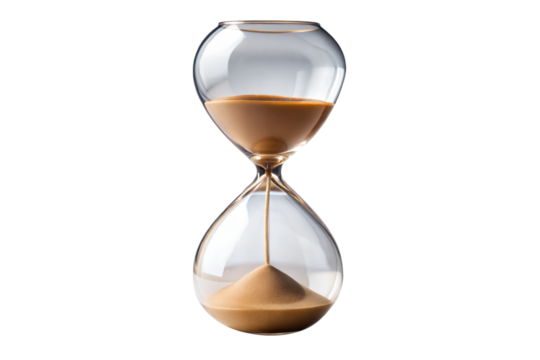 Hourglass on Black Background