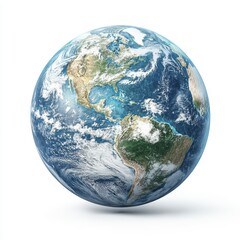 Realistic depiction of Earth showcasing vibrant continents and oceans with intricate details in a captivating 3D representation