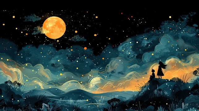 Flat design portrays bedtime stories that transport kids to magical illustrated worlds