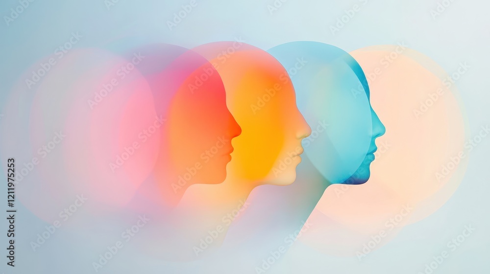 Poster embracing color harmony: abstract representation of perception and emotion in photography
