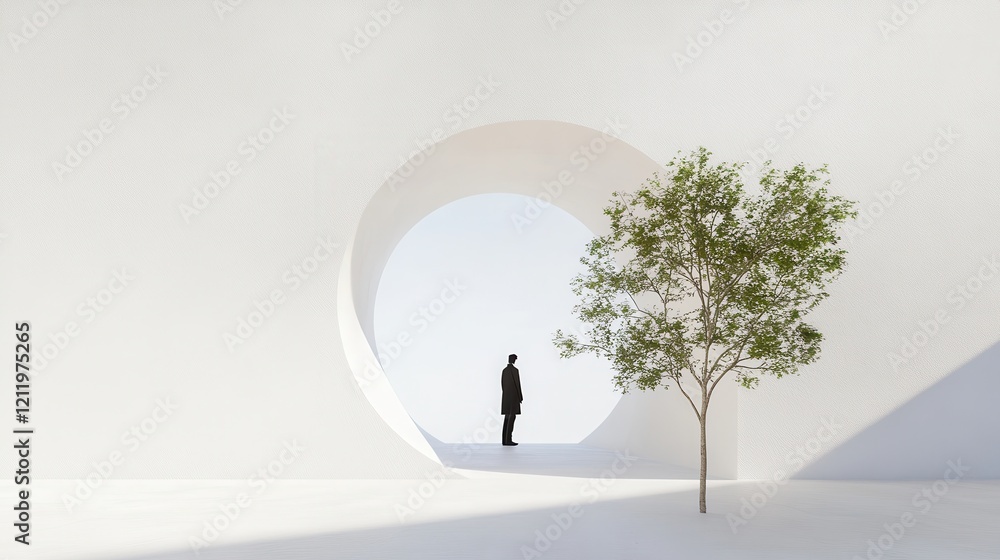 Poster serene pathways for designers: exploring pure intent and discernment in minimalist spaces