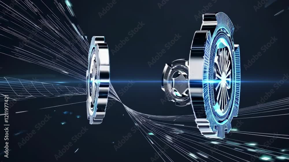 Poster cybersecurity technology demonstrates digital protection concepts in a sleek visual format with futu