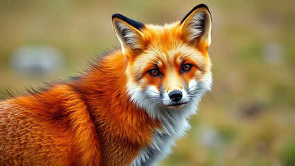 Fototapeta premium red fox in the grass