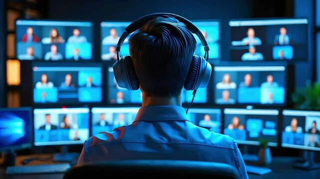 Analyst Monitoring Data Visualizations on Multiple Screens