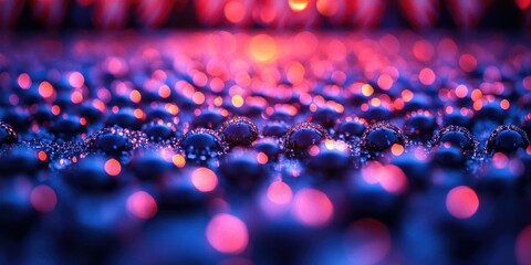 Obraz premium Fresh blueberries covered in dewy morning water droplets on a lush green field