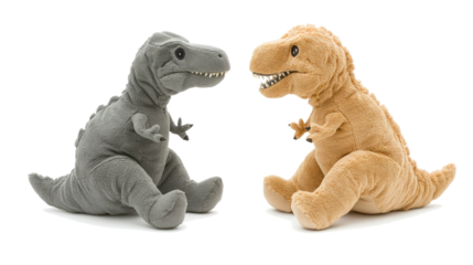 Soft Plush Dinosaurs in Playful Stance for Kids Generative AI