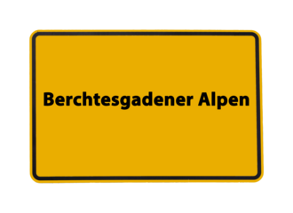 Berchtesgadener Alpen Schild Freigestellt