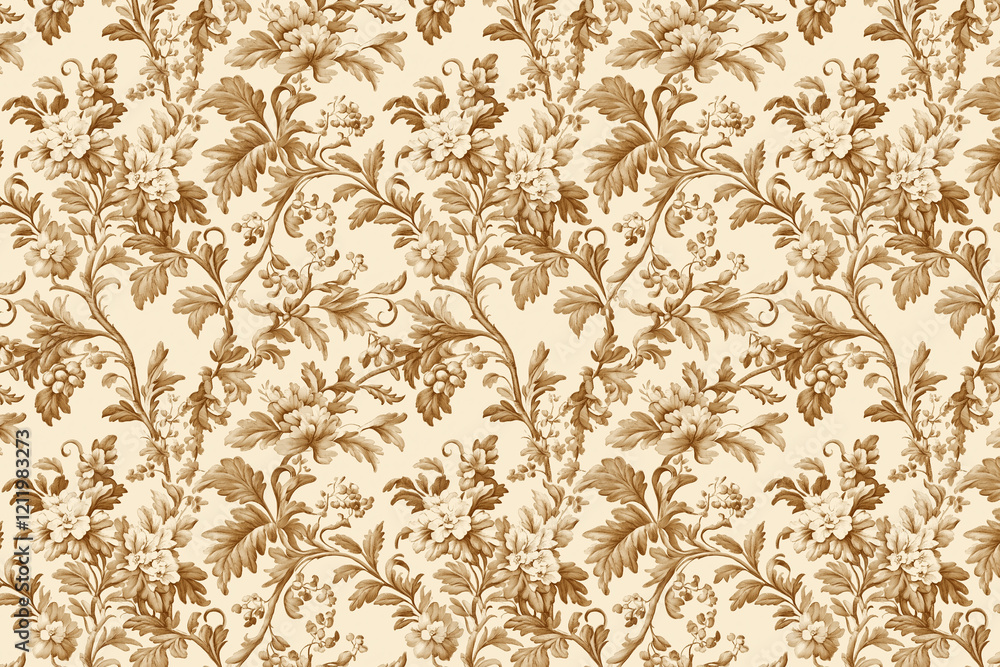 Poster floral toile tapestry pattern. vintage botanical wallpaper pattern. background image. created with g