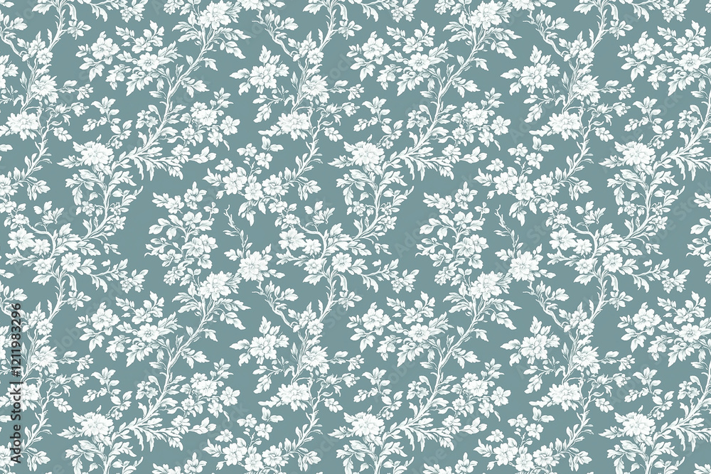 Poster floral toile tapestry pattern. vintage botanical wallpaper pattern. background image. created with g