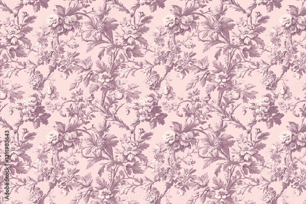Poster floral toile tapestry pattern. vintage botanical wallpaper pattern. background image. created with g