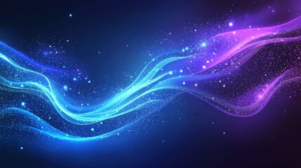 Fototapeta premium Abstract Wave Pattern with Vibrant Colors and Sparkling Effects, Perfect for Backgrounds, Digital Art, and Creative Projects in Various Design Applications