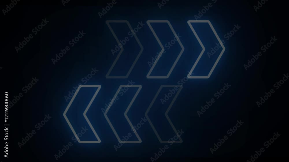 Poster glowing neon set of glowing arrows. left right rendering. glowing pointers on black background. 4k a