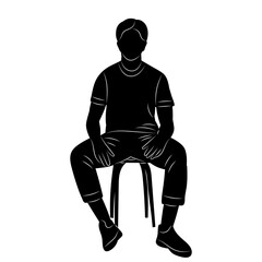silhouette of a man on a chair on a white background, vector