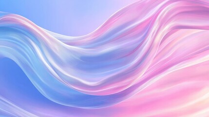 Fototapeta premium Soft Waves of Colorful Fabric Flowing in the Air, Creating a Dreamy Ethereal Background with Gentle Hues of Pink, Blue, and Purple for Creative Projects