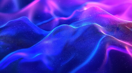 Vibrant Abstract Waves of Light in Purple and Blue with Soft Gradients Creating a Surreal and Dreamlike Atmosphere for Background Design Projects