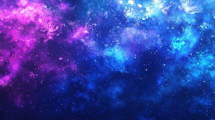 Naklejka premium Colorful Cosmic Background with Stunning Shades of Pink, Blue, and Purple, Featuring Twinkling Stars and Beautiful Nebula Elements in a Vast Universe