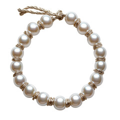 Obraz premium Elegant Pearl Bracelet on Display Isolated on transparent background