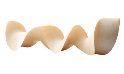 Studio shot of swirling wood sculpture, abstract art