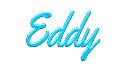 Glowing blue effect of name Eddy on white background.