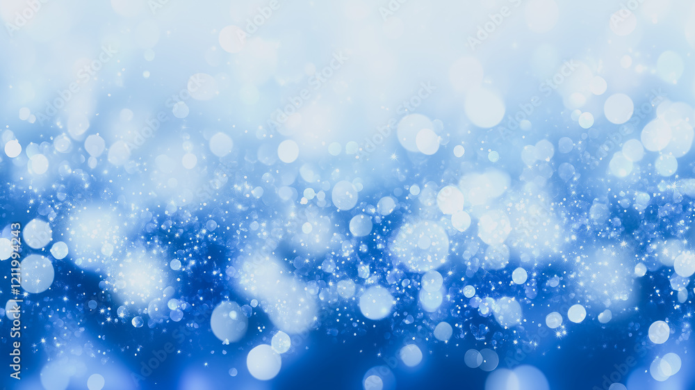 Poster azure bokeh: abstract background of shimmering blue bokeh lights, creating a dreamy and ethereal atm