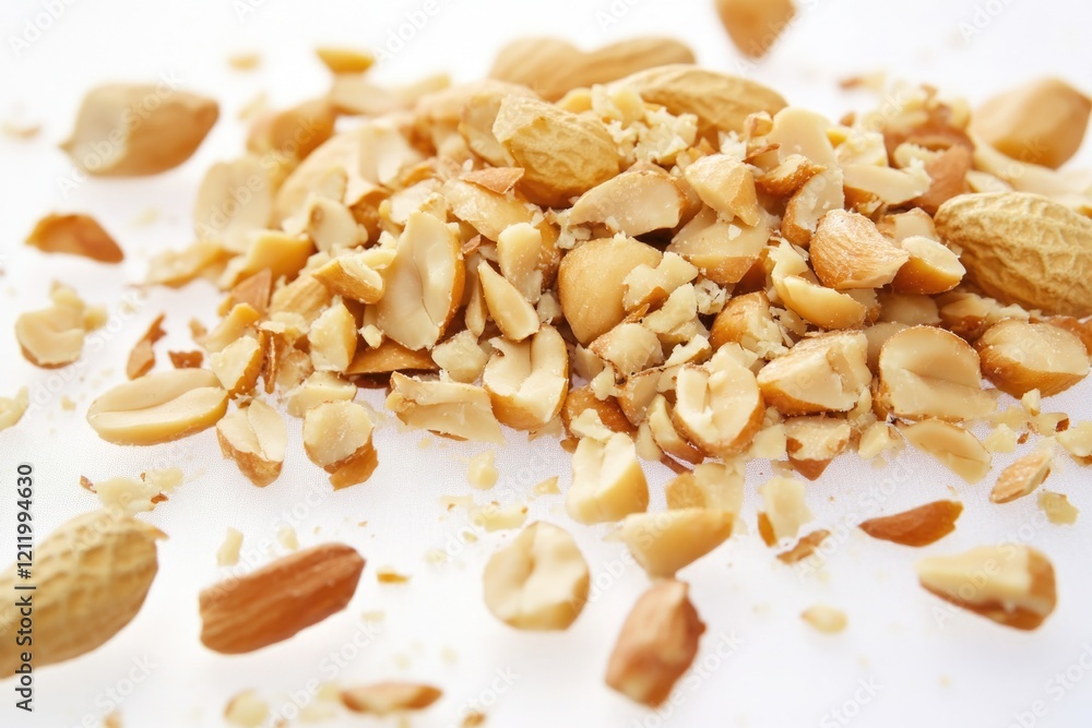 Poster a collection of various nuts arranged on a clean and simple white surface