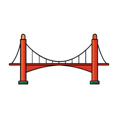 Simple Suspension Bridge Illustration