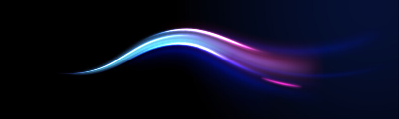 Fototapeta premium City road car light trails motion background. Electric car and city concept Hitech communication concept innovation background. Expressway, car headlight effect. Speed connection vector background.