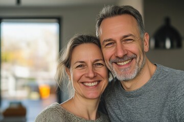 Fototapeta premium A man and a woman smiling together for the camera