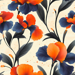 A seamless pattern designed in an Eastern style, Seamless design allows for a perfectly continuous pattern with no visible seams.